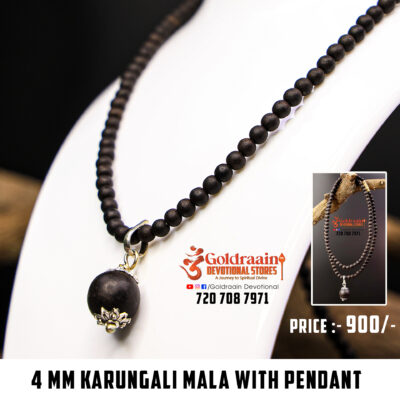 4mm Karungali Mala with Pendant – Divine Protection & Positive Energy - Image 5