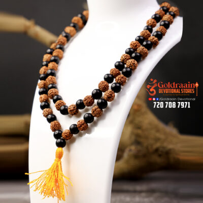Panchamukhi Rudraksha + Karungali Mala –8 mm  Spiritual & Protective Energy Beads - Image 2
