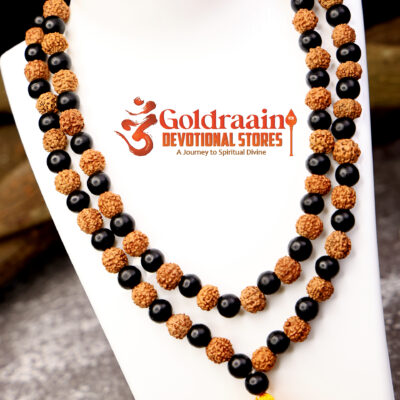 Panchamukhi Rudraksha + Karungali Mala –8 mm  Spiritual & Protective Energy Beads - Image 5