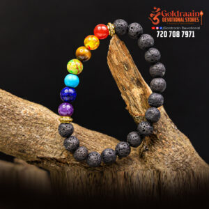 7 Chakra And Lava Stone Crystal Bracelet