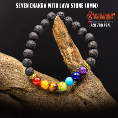 7 Chakra And Lava Stone Crystal Bracelet - Image 2