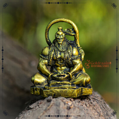 Hanuman ji Resin idol - Antique Gold - Image 5