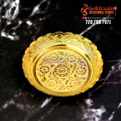 Pure Brass Plate for Abhishekam & Prasadam – 3.5 Inch, 50g | Traditional Pooja Item - Image 2