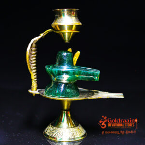 Pure Original maragatham Lingam With Brass Abhishekam Stand