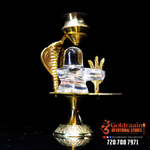 Pure Original Spatika Lingam With Brass Abhishekam Stand