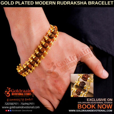 Gold Plated Modern Rudraksha Bracelet | Authentic Bracelet for Spiritual Journey | Unisex Design for Men and Women